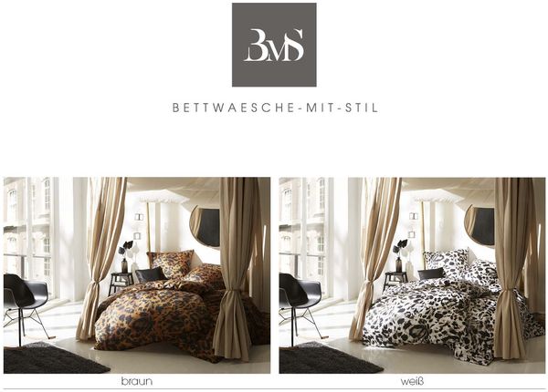 Mako Satin Bettwäsche Leopard weiß 135x220 + 80x80 Bild 3