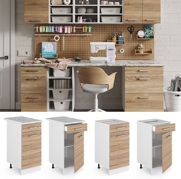 Unterschrank R-Line Sonoma 40 cm mit Schublade, ohne Arbeitsplatte Vicco Bild 2