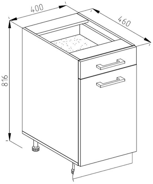 Unterschrank R-Line Sonoma 40 cm mit Schublade, ohne Arbeitsplatte Vicco Bild 3