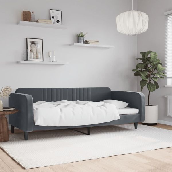 vidaXL Tagesbett Dunkelgrau 90x190 cm Samt 354100