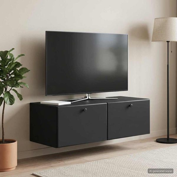 vidaXL Wandmontierter TV-Schrank 98 x 41 x 30 cm Schwarz Holzwerkstoff 899206