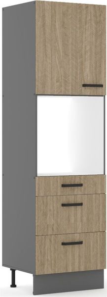 Küche SCANDI Hochschrank 60 cm Fischgrät Küchenzeile Küchenblock Einbauküche