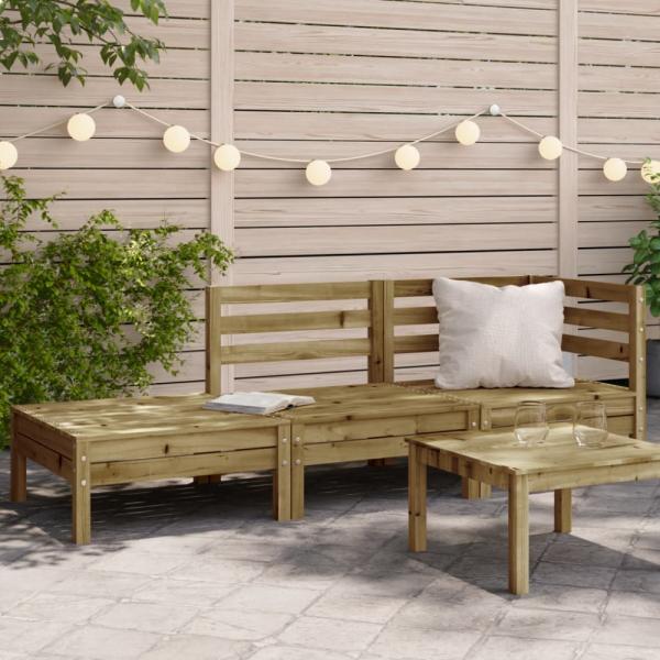 vidaXL Gartensofa 3-Sitzer Kiefernholz Imprägniert 838046