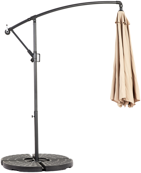 Flieks Sonnenschirm 294 x 294 cm, Kurbel & Neigefunktion, Ampelschirm mit UPF50+, Wasserabweisend, 8 Streben, Stahl + Polyester, Beige Bild 7