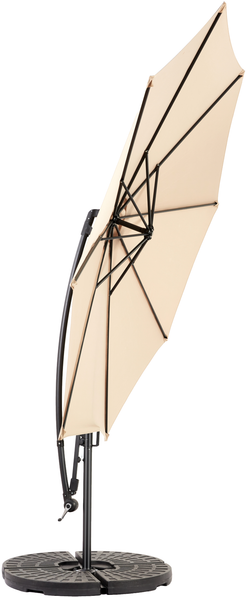 Flieks Sonnenschirm 294 x 294 cm, Kurbel & Neigefunktion, Ampelschirm mit UPF50+, Wasserabweisend, 8 Streben, Stahl + Polyester, Beige Bild 6