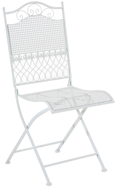 CLP Stuhl Kiran klappbarer Gartenstuhl mit edlen Verzierungen,weiß
