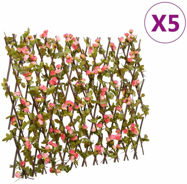 vidaXL Rankgitter mit Künstlichem Efeu 5 Stk. Erweiterbar 180x60 cm 366579