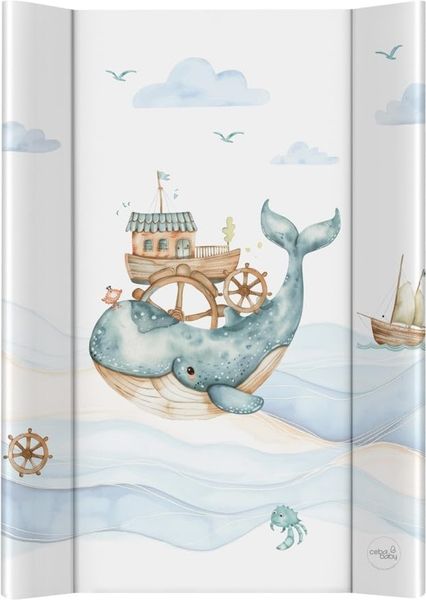 CEBA BABY Harte Wickelauflage 50x70 cm – Ultra Light Wickelbrett für Wickelkommode, leicht & stabil (Ocean Adventure)