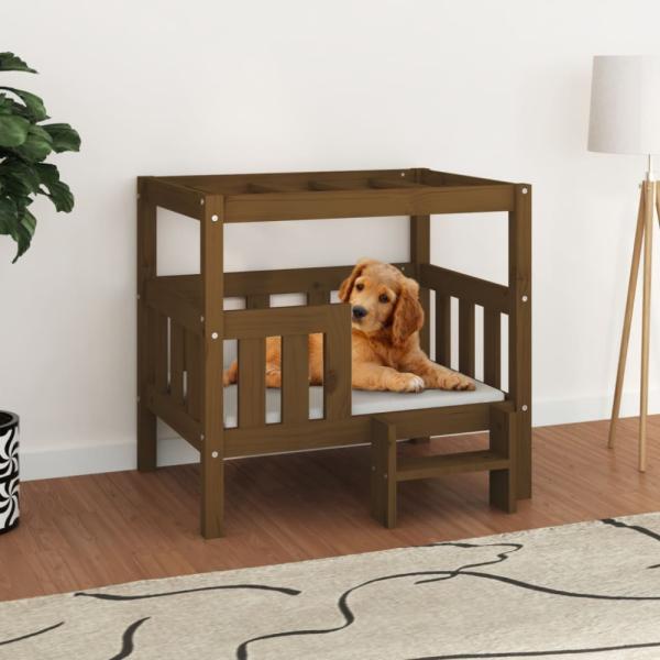 vidaXL Hundebett 75,5x63,5x70 cm Massivholz Kiefer, Honigbraun