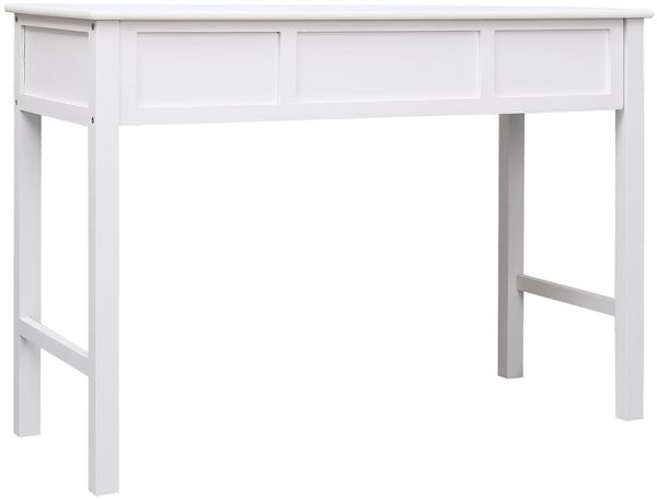 vidaXL Schreibtisch Weiß 108x45x76 cm Massivholz Paulownia 338535 Bild 5