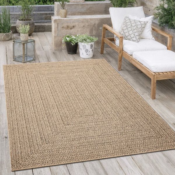 OTTO home Outdoorteppich Kyllian Jute-Look, rechteckig, Höhe: 10 mm, In- und Outdoor Teppich, pflegeleicht und UV-beständig, wetterfest
