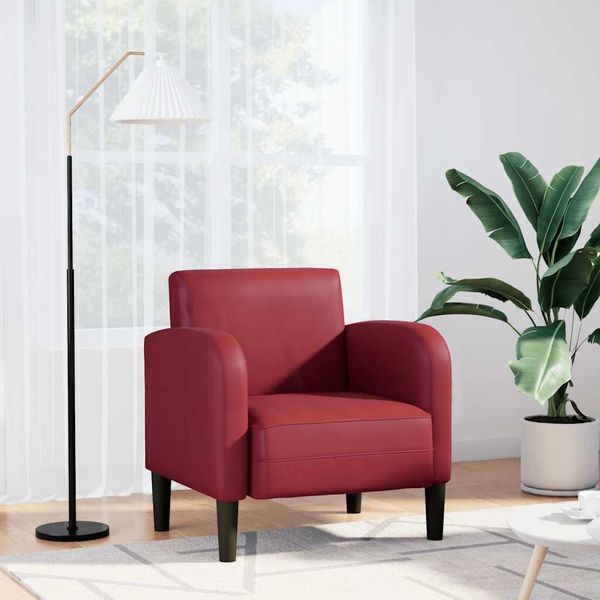 Sessel wohnzimmer, Fernsehsessel mit Armlehnen Weinrot 54 cm Kunstleder