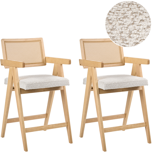 Set mit 2 Barstühlen AVA Holz Hellbraun Beige