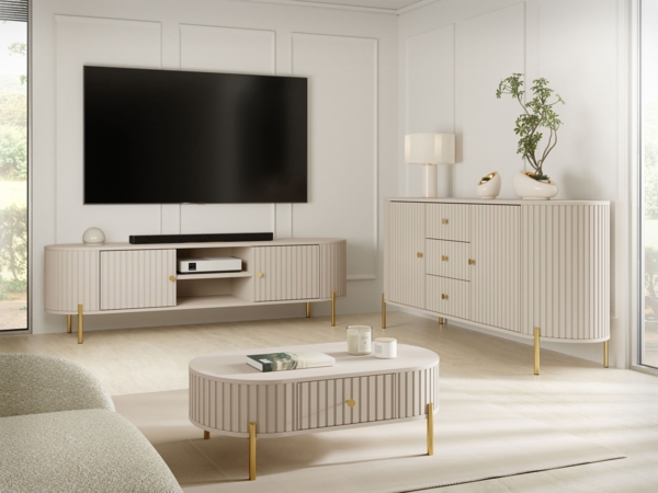 Wohnzimmer-Set Sepiroz I (Farbe: Sandbeige)