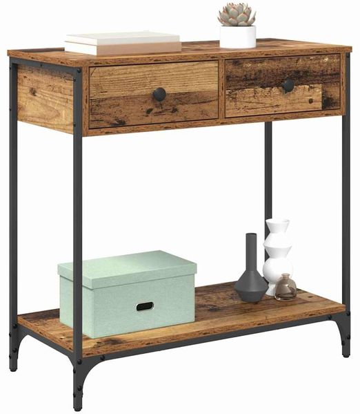 Konsolentisch, Beistelltisch, Konsole Altholz 75 x 34,5 x 75 cm Holzwerkstoff Bild 3
