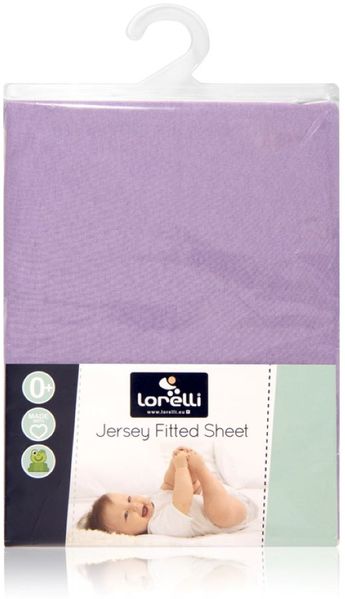 Lorelli Babybett Spannbetttuch Jersey 120x60 cm Bettlaken Babybetten, waschbar lila