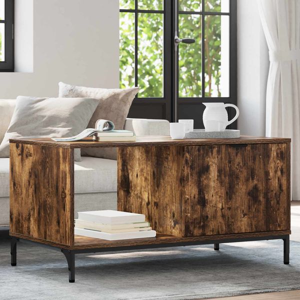 vidaXL Couchtisch Geräucherte Eiche 90 x 49 x 46 cm Holzwerkstoff 883449