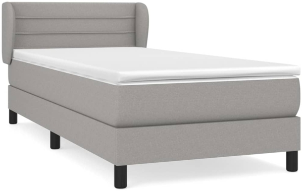 vidaXL Boxspringbett mit Matratze Hellgrau 90x190 cm Stoff 3126285
