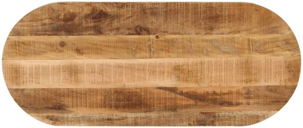 vidaXL Tischplatte 100x50x3,8 cm Oval Raues Massives Mangoholz 370116