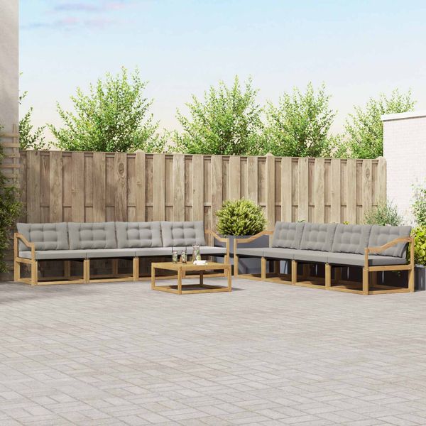 vidaXL Outdoor-Sofagarnitur 9 pcs Weiß und Hellgrau 79 x 79 x 37 cm 3388549