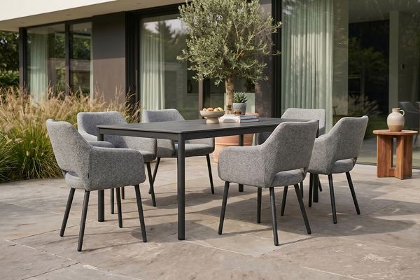 KAWOLA Gartenmöbel Set AMUR 7-tlg. Aluminium grau x x cm