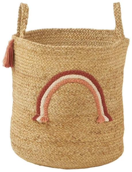 VERTBAUDET Kinderzimmer Flechtkorb, Regenbogen beige