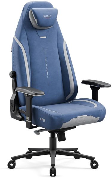Diablo Ergonomischer Gaming Stuhl Stoff X.Eye Prime Pc Stuhl mit Magnet-Kopfstütze Gaming Sessel Kühlfunktion Gaming Stuhl Ergonomisch Strapazierfähiger Stoff Gaming Chair 140 kg Meta Ocean