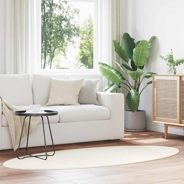 vidaXL Bereichsteppiche Oval HUARTE Creme 120 x 170 cm 100 %Polyester 4103623