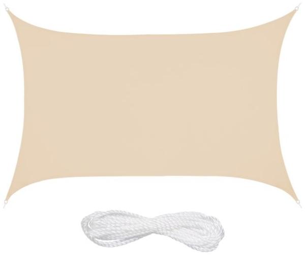 Rechteckiges Sonnensegel Polyester, Beige, 2x3 m