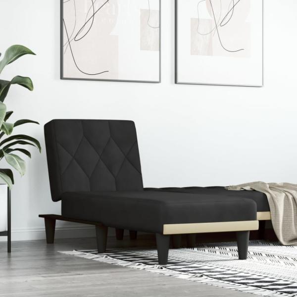 vidaXL Chaiselongue Schwarz Samt 352863