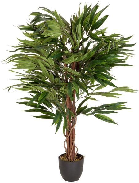 bümö plants Mango Kunstbaum - Täuschend echter Mangobaum, geruchlose Premium Kunstpflanze für lebendiges Ambiente - authentische, künstliche Pflanzen als Deko für's Wohnzimmer, Büro & mehr, BUP-mango