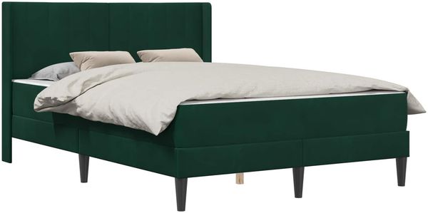 vidaXL Bettgestell mit Matratze Dunkelgrün 160 x 200 cm Samt 3414875 Bild 2