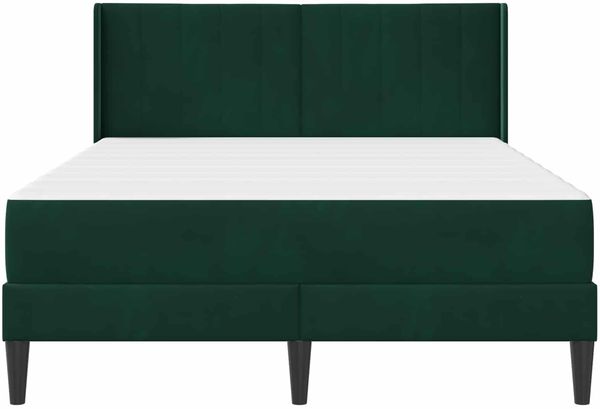 vidaXL Bettgestell mit Matratze Dunkelgrün 160 x 200 cm Samt 3414875 Bild 6