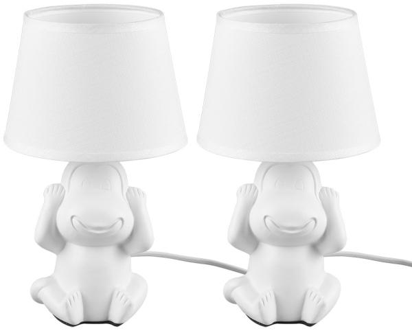 2x Tischleuchte, Keramik, Textil, weiß, H 27 cm