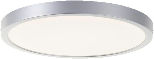 Lightbox LED Wand- & Deckenleuchte | Ø 37,5cm - Höhe 3 cm | 2900 Lumen - 4000 Kelvin | IP44 - spritzwassergeschützt | Ideal für Bad und Feuchträume | Modernes Design | aus Kunststoff in Silberfarben