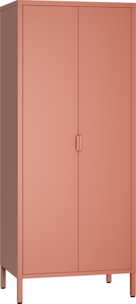 skølm 'Ituri' Kleiderschrank, Metall, 170x45x80 cm, terrakotta, Garderobe mit 4 Fächern und 2 Kleiderstangen Bild 2