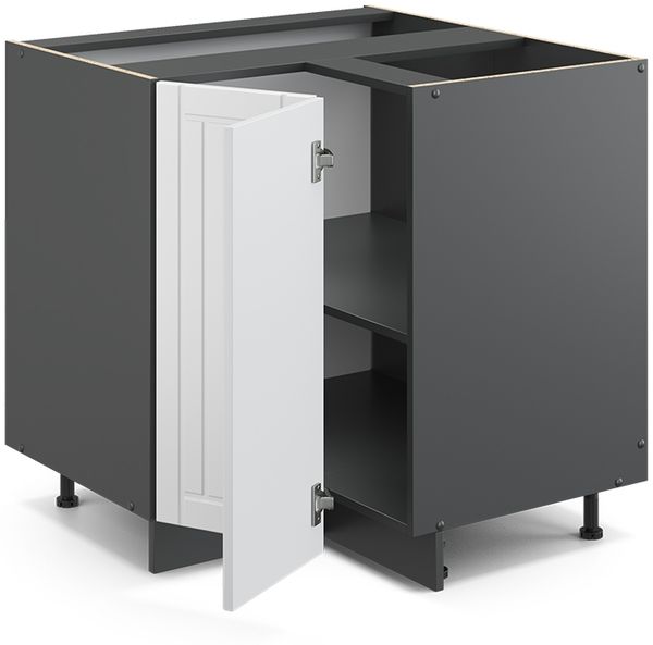 Eckunterschrank Fame-Line Weiß Landhaus 80.5 cm , AP Eiche Vicco
