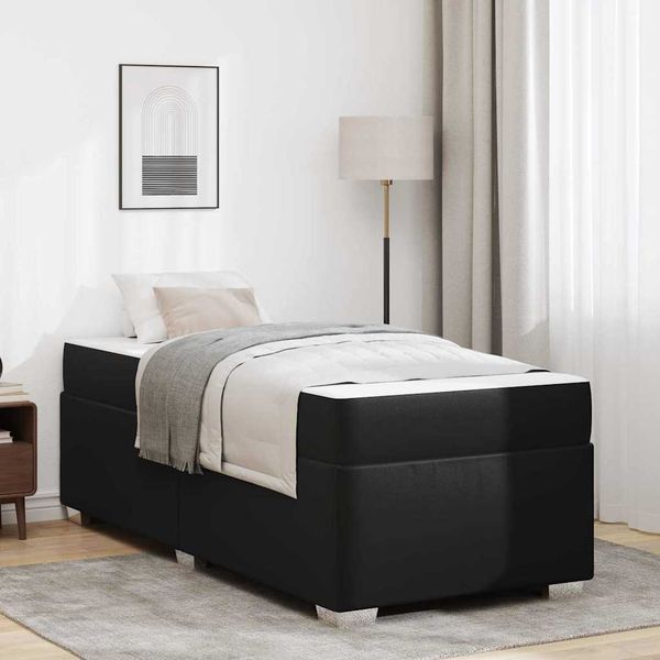 vidaXL Bettrahmen mit Matratze Schwarz 80 x 200 cm Stoff 3399215