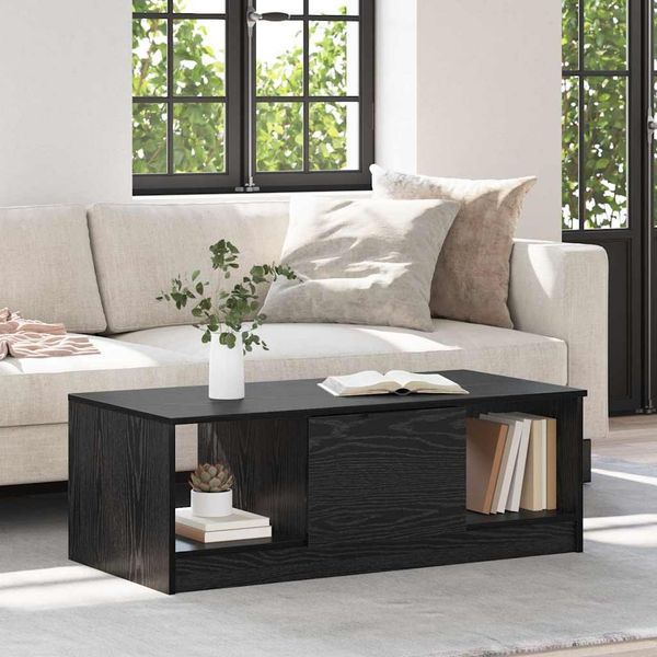vidaXL Couchtisch Schwarz Eichen-Optik 102 x 50 x 36cm Holzwerkstoff 880521