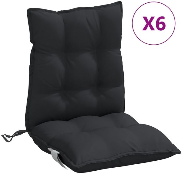 vidaXL Niedriglehner-Auflagen 6 Stk. Schwarz Oxford-Gewebe 377694 Bild 2