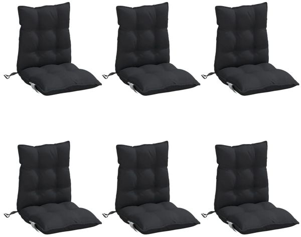 vidaXL Niedriglehner-Auflagen 6 Stk. Schwarz Oxford-Gewebe 377694 Bild 3