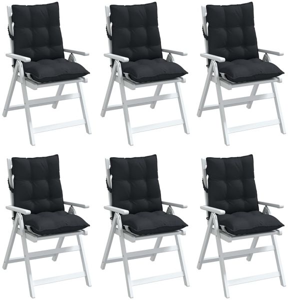 vidaXL Niedriglehner-Auflagen 6 Stk. Schwarz Oxford-Gewebe 377694 Bild 4