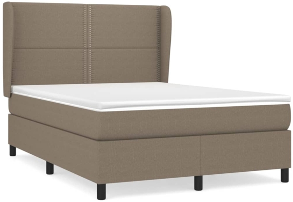 vidaXL Boxspringbett mit Matratze Taupe 140x200 cm Stoff 3127889