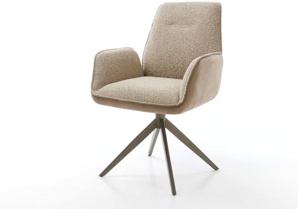 Drehstuhl Zoa-Flex Materialmix Schlamm Kreuzgestell breit Effektfinish Titan 360° drehbar Taschenfederkern