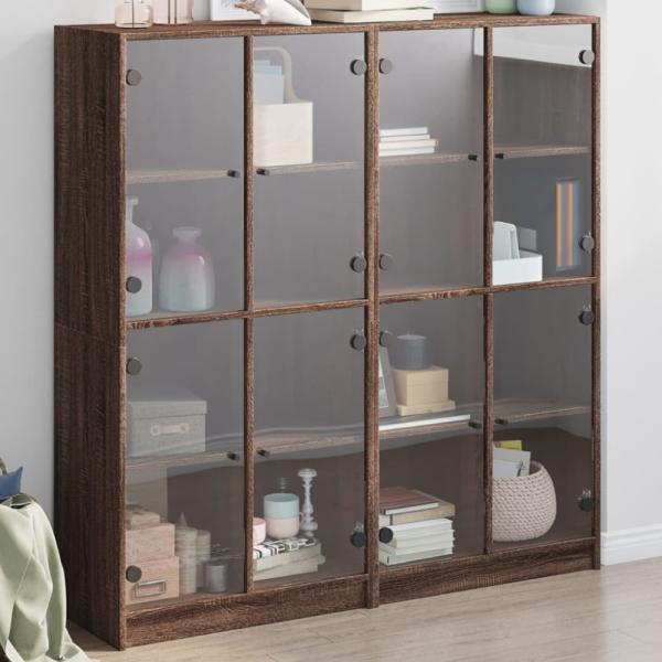 vidaXL Bücherschrank mit Türen Braun Eichen-Optik 136x37x142 cm 3206523