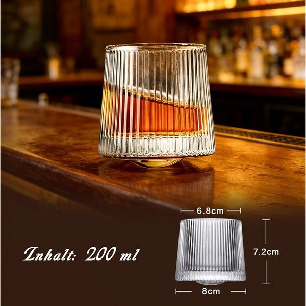 Fine Life Pro Glas Rillen-Whiskybecher – 160 ml, 2-tlg, Optisches Highlight mit stabiler Glasqualität