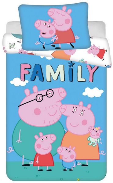 Peppa Pig Babybettwäsche Schweinchen Peppa Babybettwäsche PEP215 100x135 cm + 40x60 cm