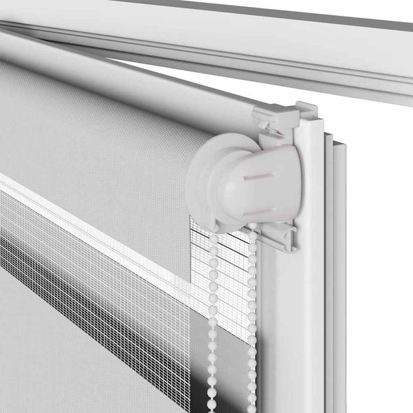 vidaXL Doppelrollo Hellgrau 90x100 cm Stoffbreite 85,9 cm Polyester 4014415 Bild 11