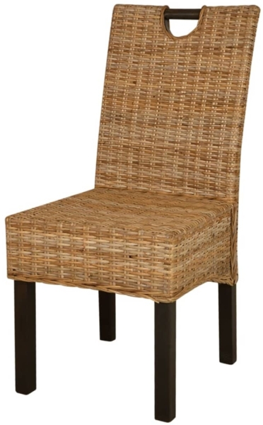 vidaXL Esszimmerstühle 2 Stk. Kubu-Rattan Mangoholz [243638]