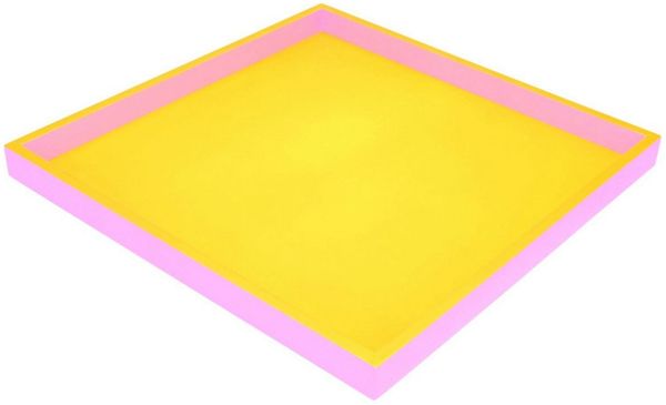 Gift Company Neo Tablett quadratisch (32x2,5x32cm) 2 farbig gelb/rosa